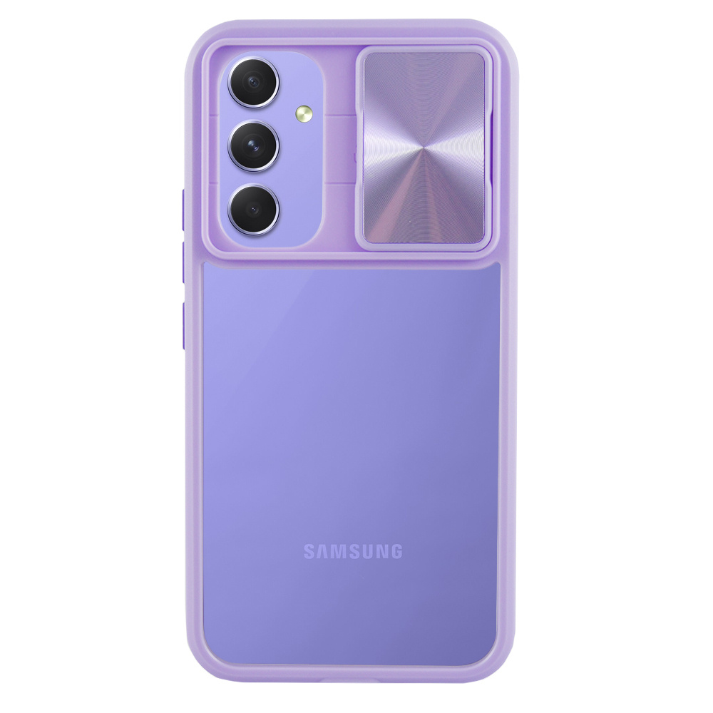 Schutzhülle Für Samsung Galaxy S23 Fe, Schiebekamera, Lila + 9h-glas