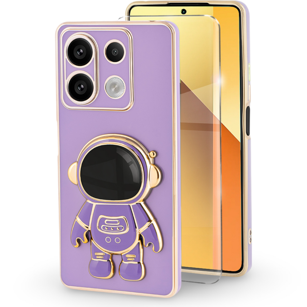 Schutzhülle Für Xiaomi Redmi Note 13 5g, Astronaut, Lila + 9h-schutzglas
