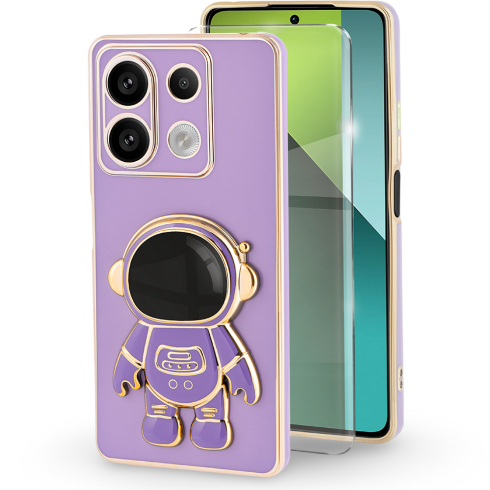 Schutzhülle Für Xiaomi Redmi Note 13 Pro 5g, Astronaut, Lila + 9h-schutzglas