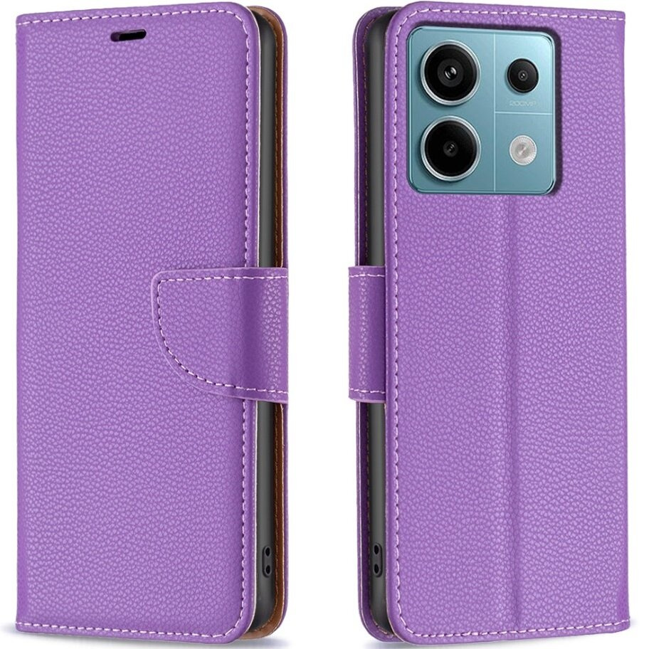 Xiaomi Redmi Note 13 Pro 5g Flip Case, Wallet Litschi-leder, Lila