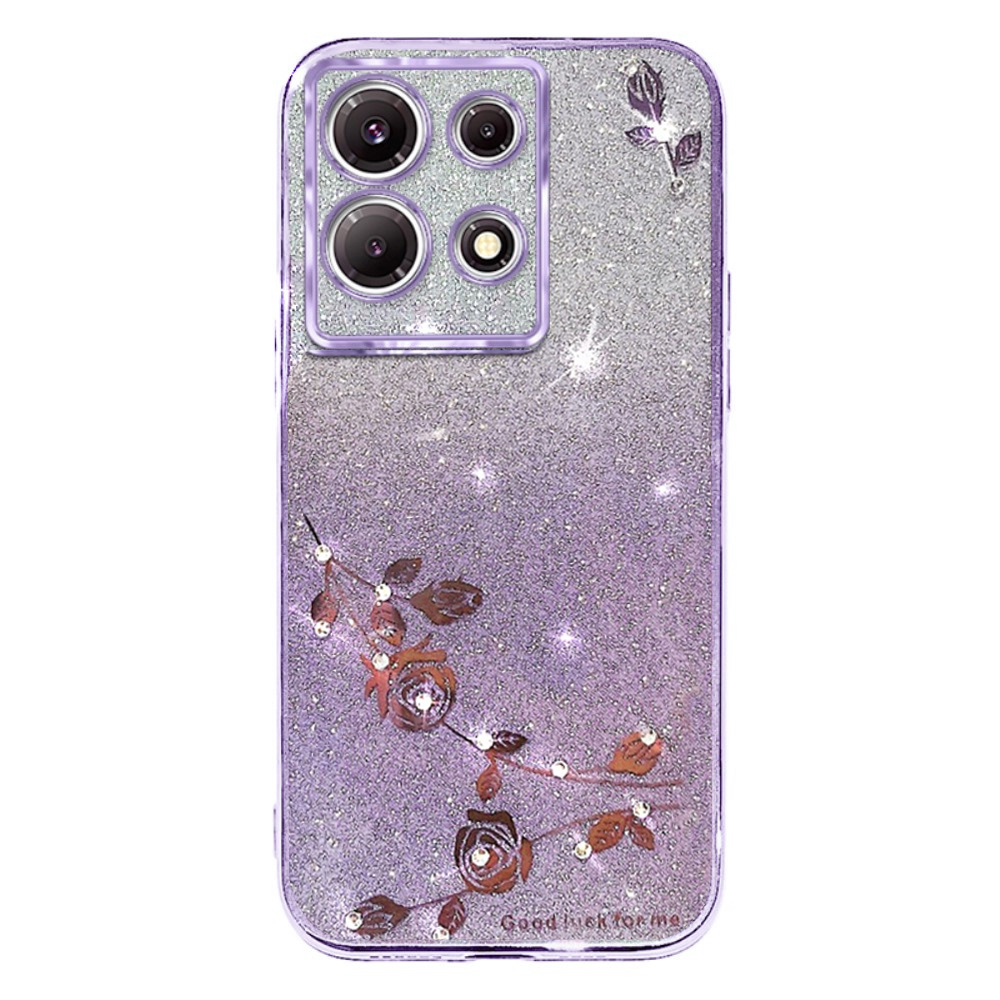 Infinix Note 30 Pro 4g Hülle, Glitzerblume, Lila