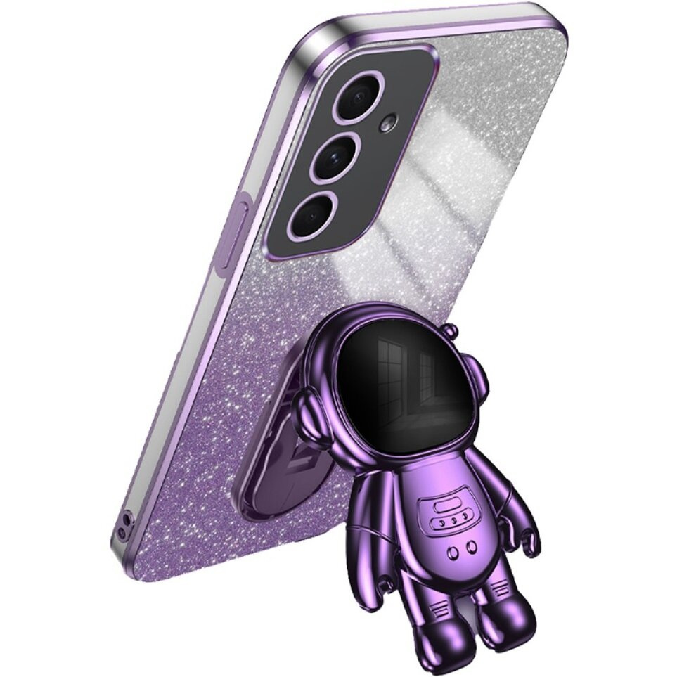 Samsung Galaxy A55 5g Hülle, Glitzer-astronaut, Lila