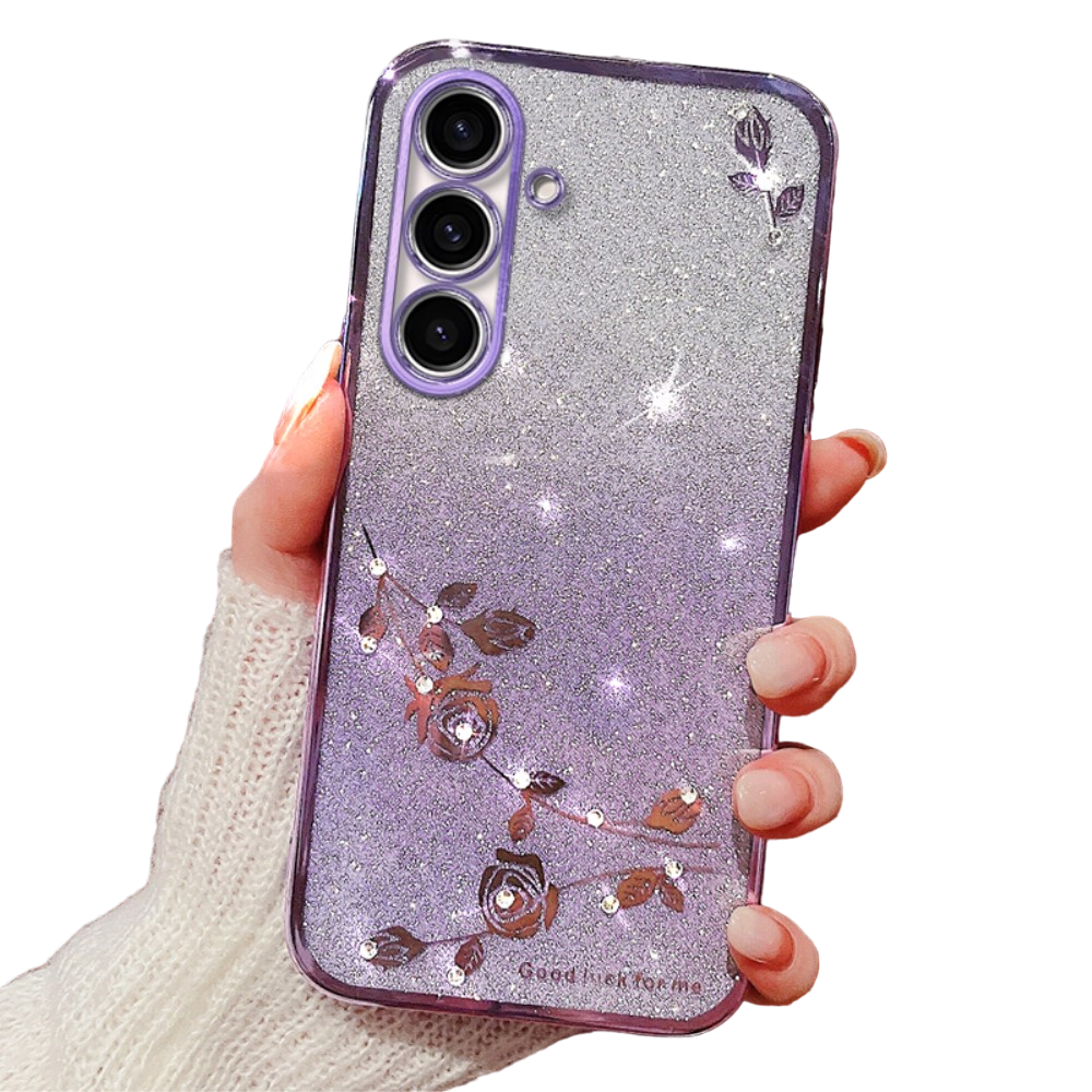 Schutzhülle Für Samsung Galaxy A05s 4g, Glitzerblume, Lila