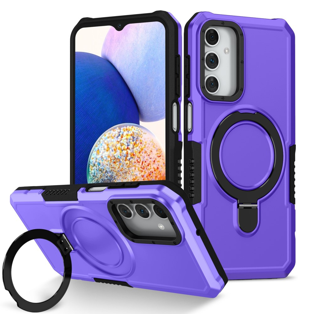 Schutzhülle Für Samsung Galaxy A15 5g, Mit Ringhalterung, Lila + 9h-glas