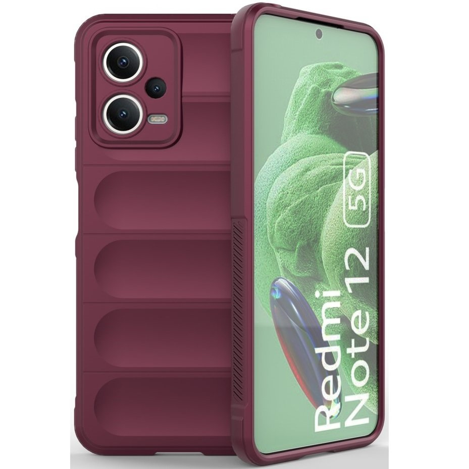 Schutzhülle Für Xiaomi Redmi Note 12 5g / Poco X5 5g, Stoßfest, Bordeauxrot