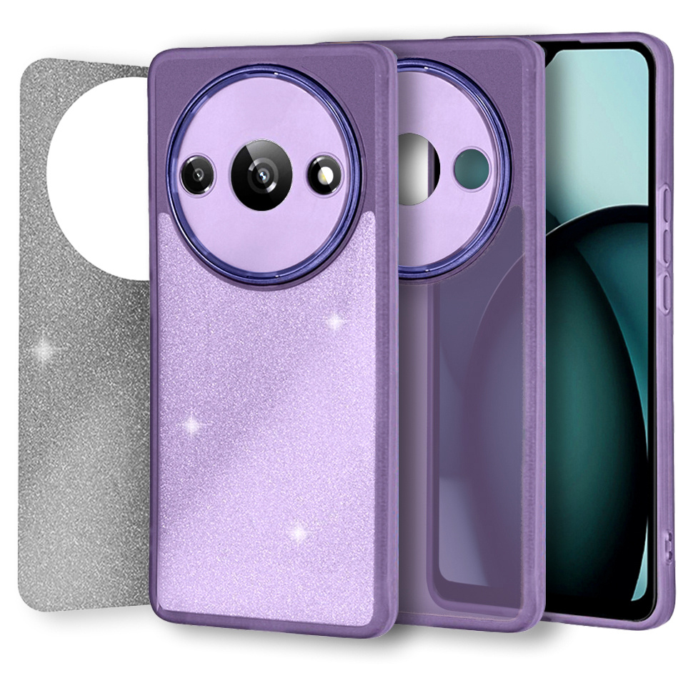 Hülle Für Xiaomi Redmi A3, Glitzerpuder, Lila