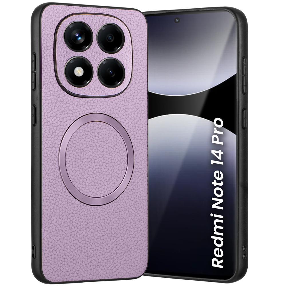 Schutzhülle Für Xiaomi Redmi Note 14 Pro 5g, Leder-hybrid, Magsafe, Lila
