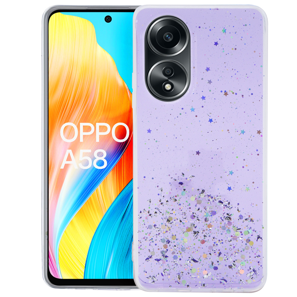 Oppo A58 4g Hülle, Glitzernd, Lila