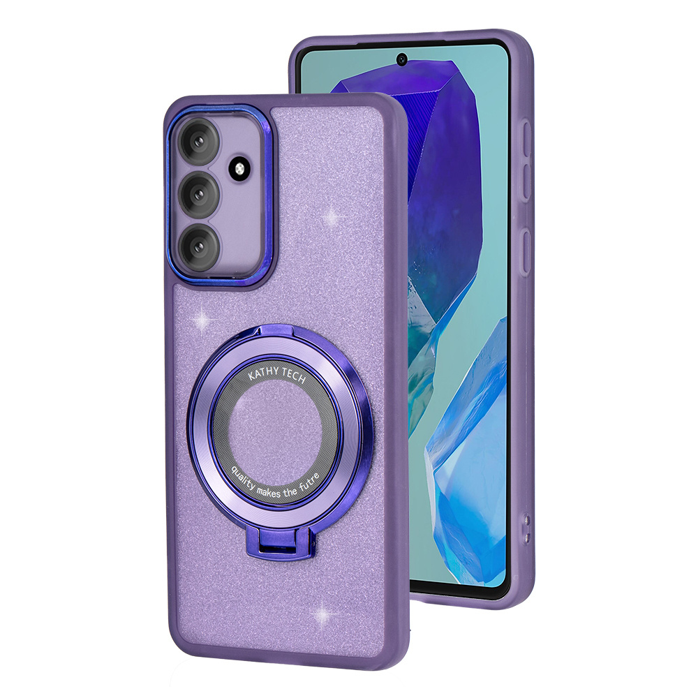 Samsung Galaxy M55 5g Hülle, Glitzernd, Magnetisch, Für Magsafe, Lila