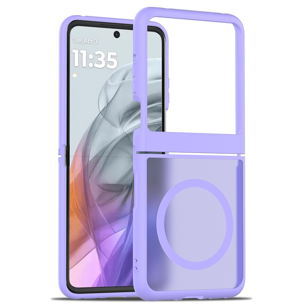 Rauchgraue Schutzhülle Für Motorola Razr 70 / 60 / 50 5g, Skin Touch, Mit Magsafe-anschluss, Lila