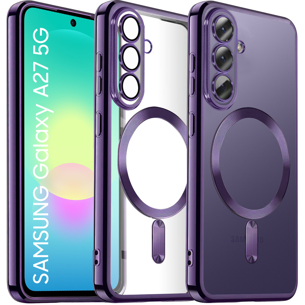 Transparente Hülle Für Samsung Galaxy A27 5g, Electro Magsafe, Lila Rahmen