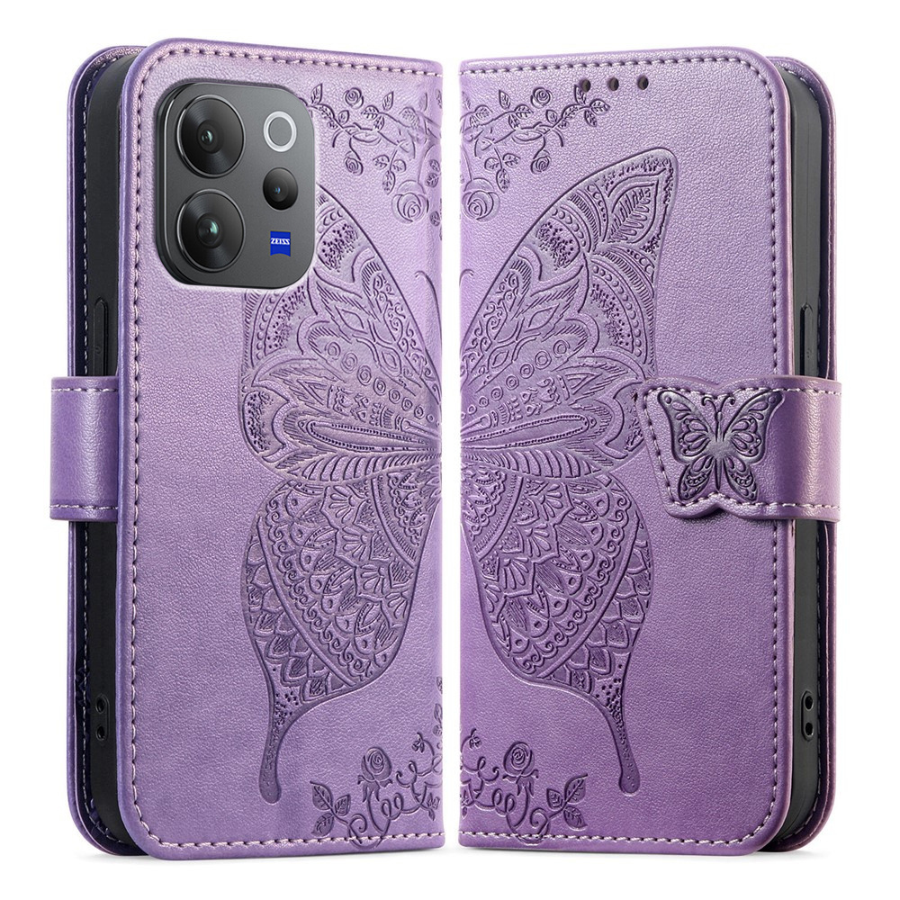 Klapphülle Für Vivo V70, Schmetterling, Lila