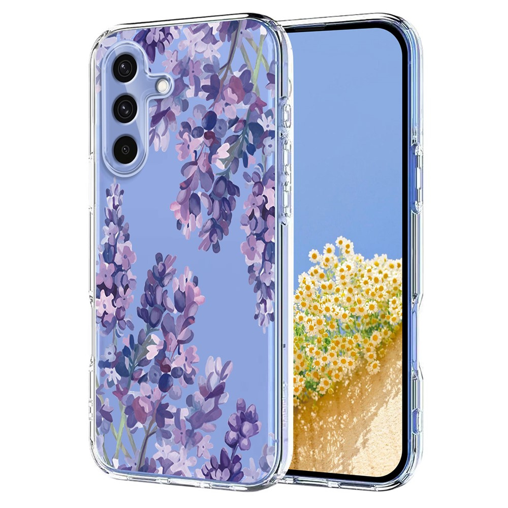 Samsung Galaxy S25 Fe Hülle Mit Blumenmuster – Lila