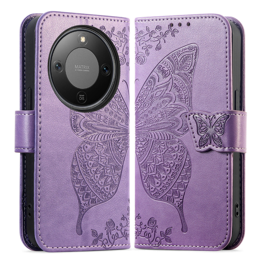 Klapphülle Für Honor Magic 8 Lite, Schmetterling, Lila