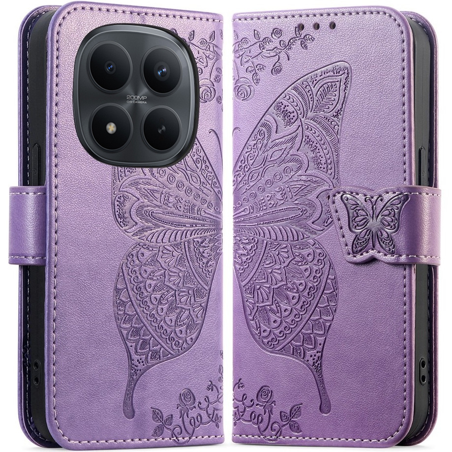 Klapphülle Für Xiaomi Redmi Note 15 5g / Poco M8 5g, Schmetterling, Lila