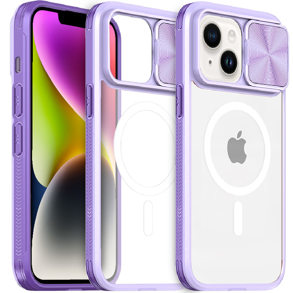 Iphone 15 Plus Hülle, Schiebekamera Magsafe, Lila