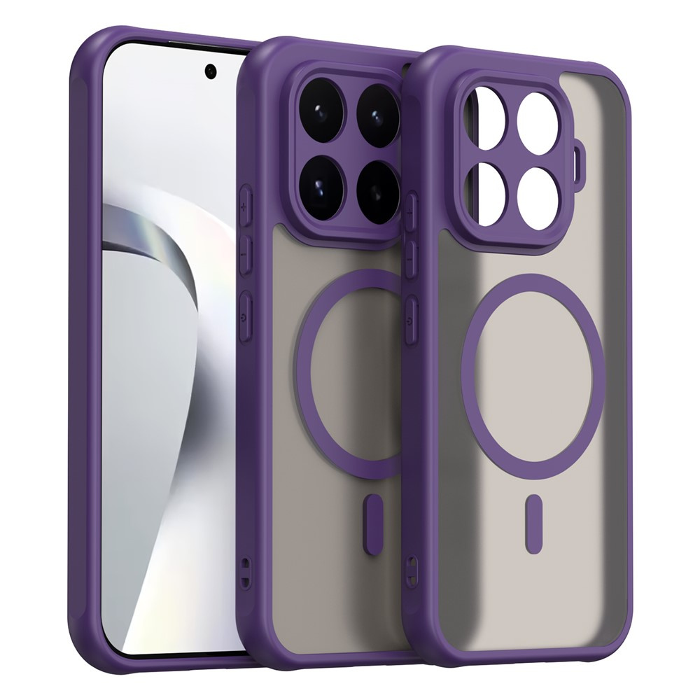 Rauchgraue Hülle Für Xiaomi 17t, Matte Hülle, Mit Magsafe-anschluss, Lila Rahmen