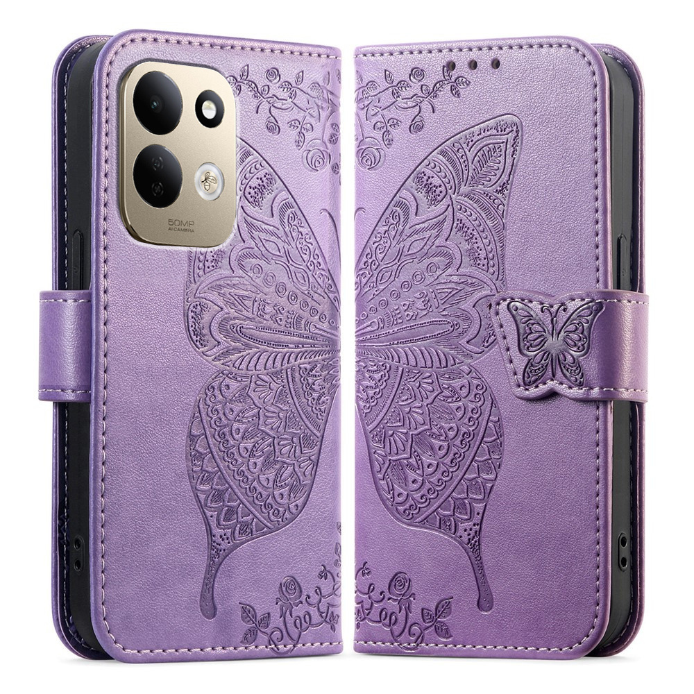 Klapphülle Für Xiaomi Redmi 17 4g/5g, Schmetterling, Lila