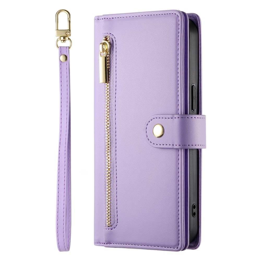 Samsung Galaxy A36 5g Klapphülle, Brieftaschenfach Mit Reißverschluss, Lila