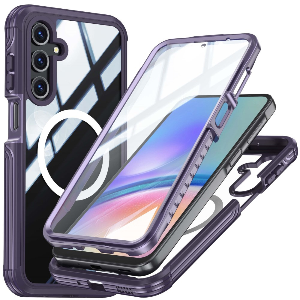 Schutzhülle Für Samsung Galaxy A16 / A16 5g, Stoßfest, Mit Glas, Mit Magsafe-anschluss, Lila