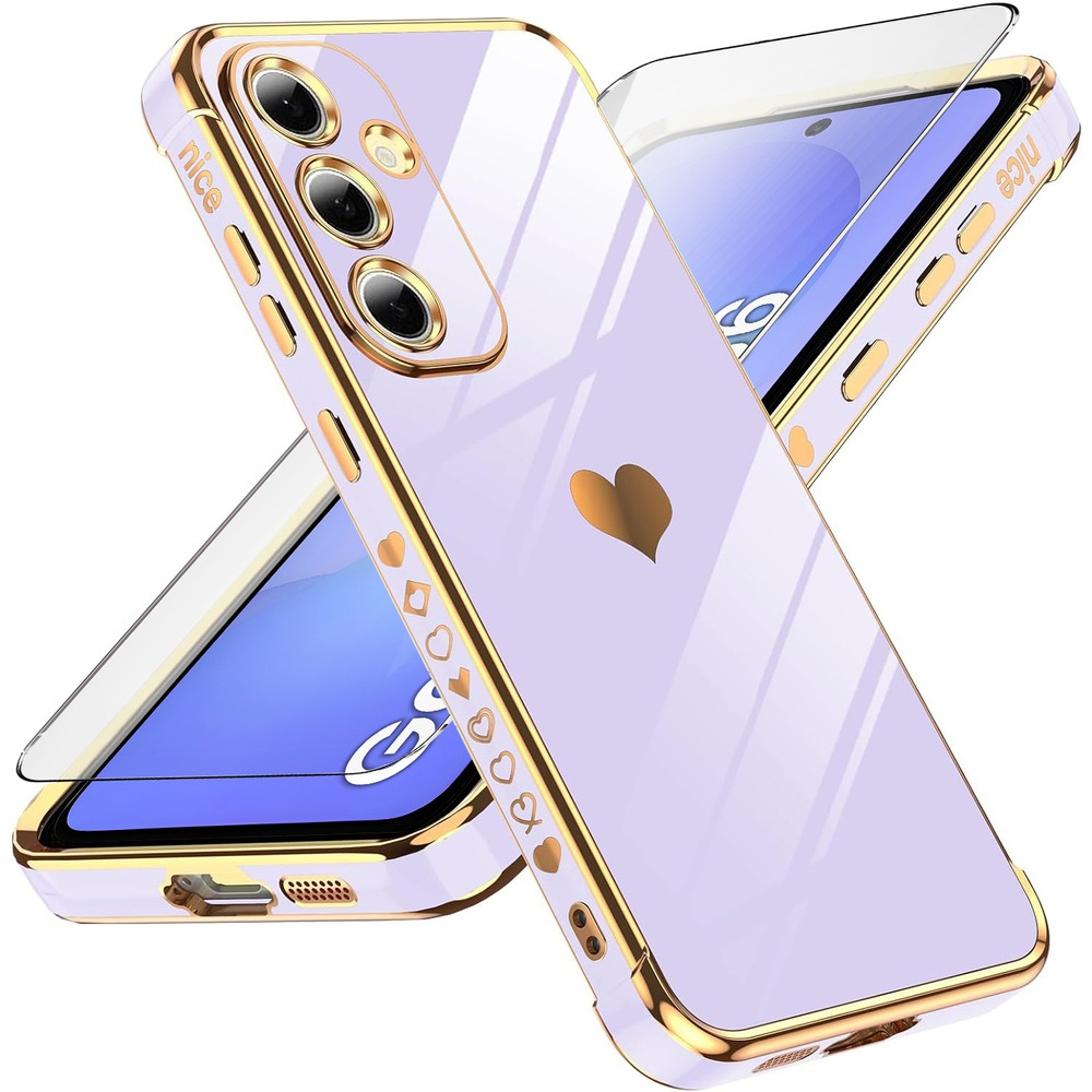 Schutzhülle Für Samsung Galaxy A36 5g, Elektroherz, Lila + 9h-glas