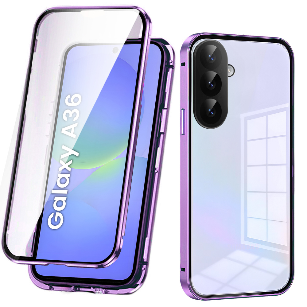 Samsung Galaxy A36 5g Hülle, Magnetisches Doppelglas, Lila