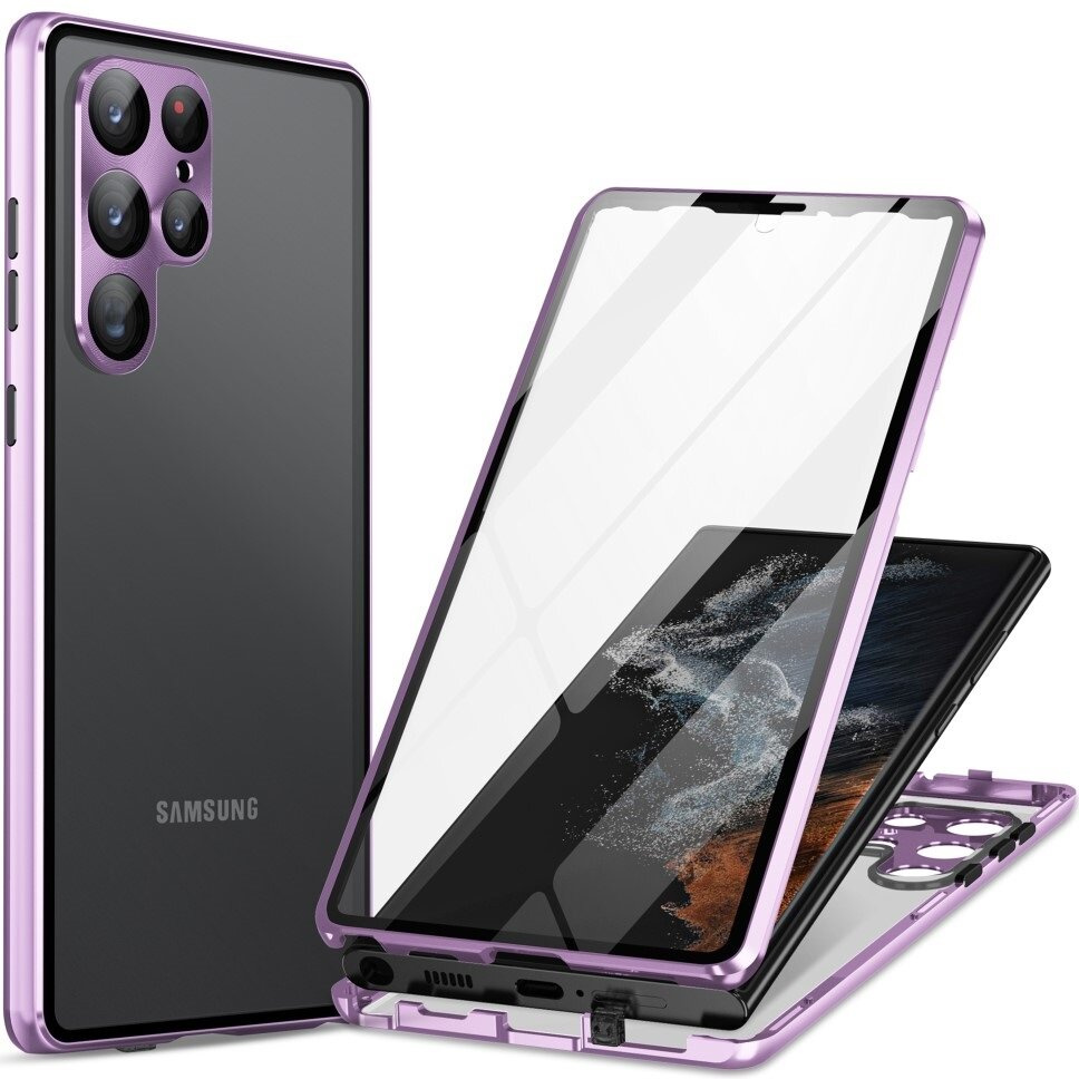Samsung Galaxy S24 Ultra Hülle, Magnetisches Dualglas, Lila