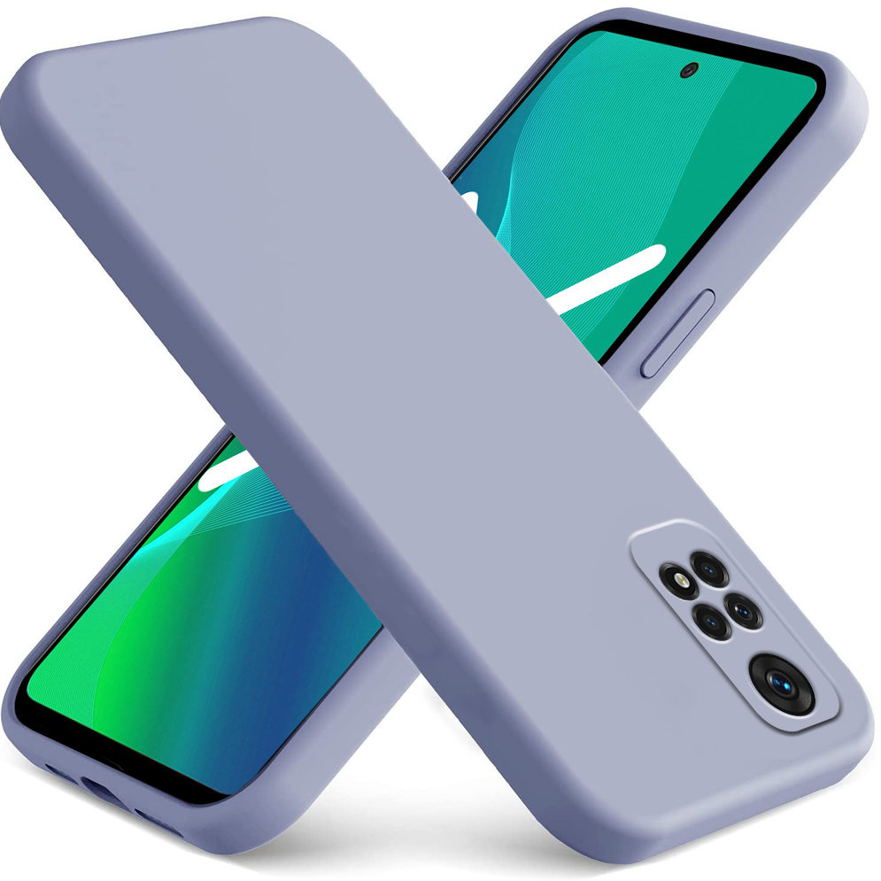 Set Aus Silikon-schutzhülle Für Xiaomi Redmi Note 11 / 11s, Lila + Glas