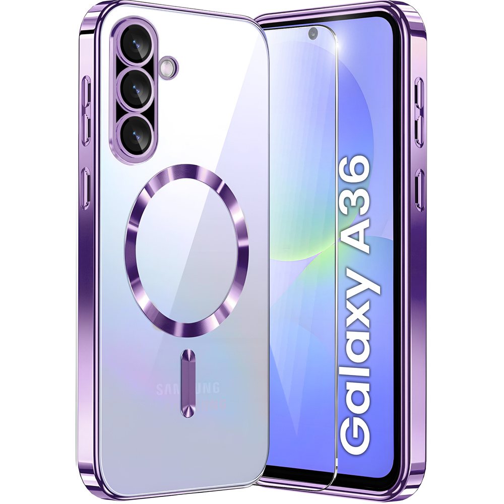 Schutzhülle Für Samsung Galaxy A36 5g, Electro Magsafe, Lila + Displayschutzfolie Aus Glas