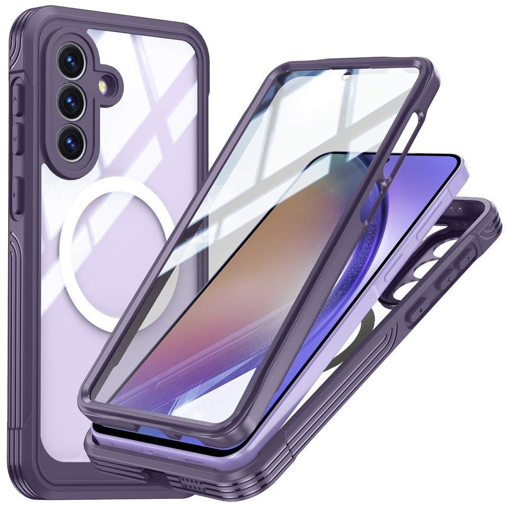Schutzhülle Für Samsung Galaxy A57 5g, Stoßfest, Mit Glas, Für Magsafe, Lila
