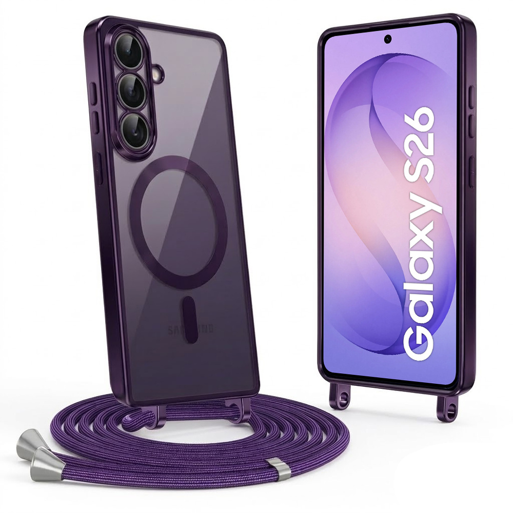 Schutzhülle Für Samsung Galaxy S26, Electro Magsafe, Lila + Trageband