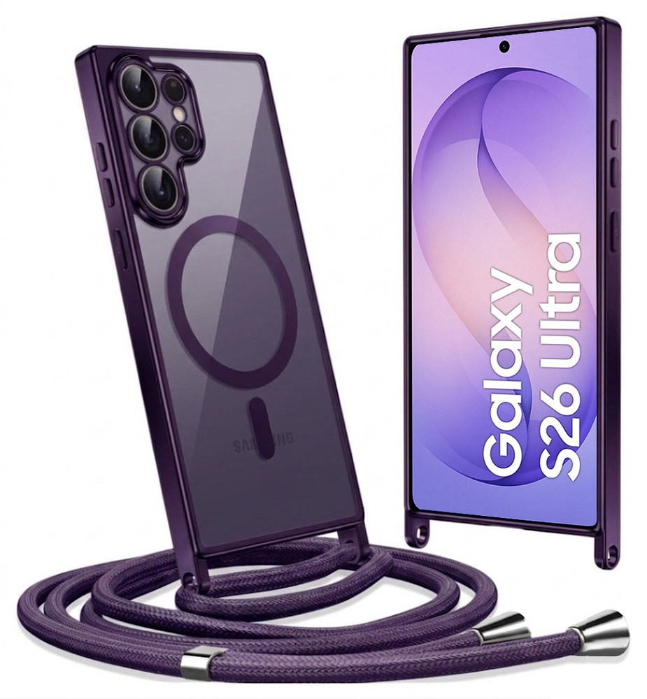 Schutzhülle Für Samsung Galaxy S26 Ultra, Electro Magsafe, Lila + Trageband