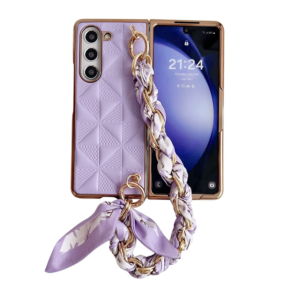 Samsung Galaxy Z Fold6 5g Hülle, Ledergitter, Lila