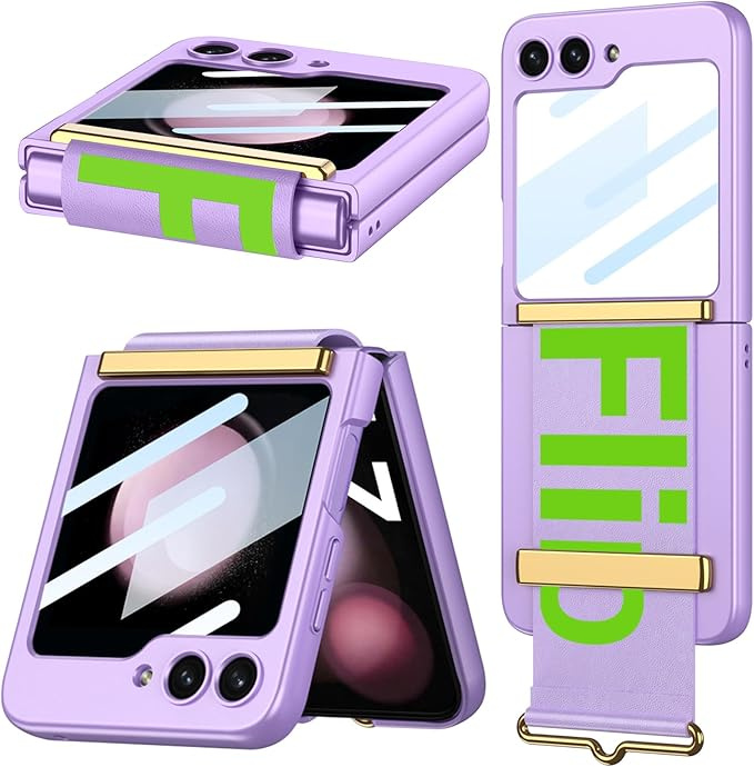 Schutzhülle Für Samsung Galaxy Z Flip7 Fe / Z Flip6, Mit Tragegurt, Lila