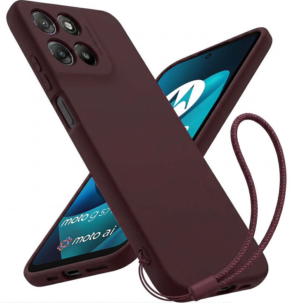 Silikonhülle Für Motorola Moto G57 Power, Mit Magsafe-anschluss, Stoßfest, Bordeauxrot