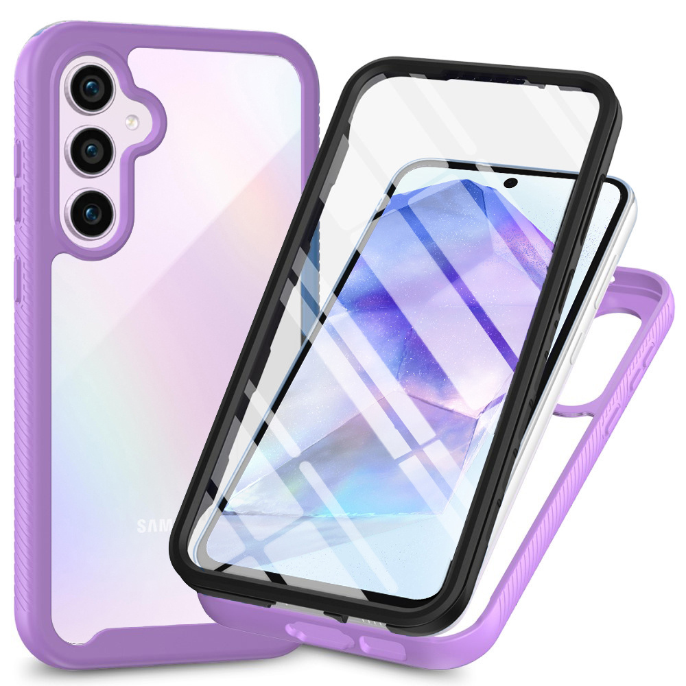 Schutzhülle Für Samsung Galaxy A55 5g, Stoßfest, Mit Folie, Lila