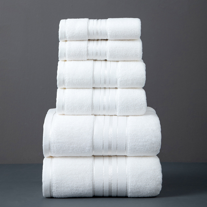 8-teiliges 100% Baumwolle Set Waschlappen Handtuch Badetuch Weiß
