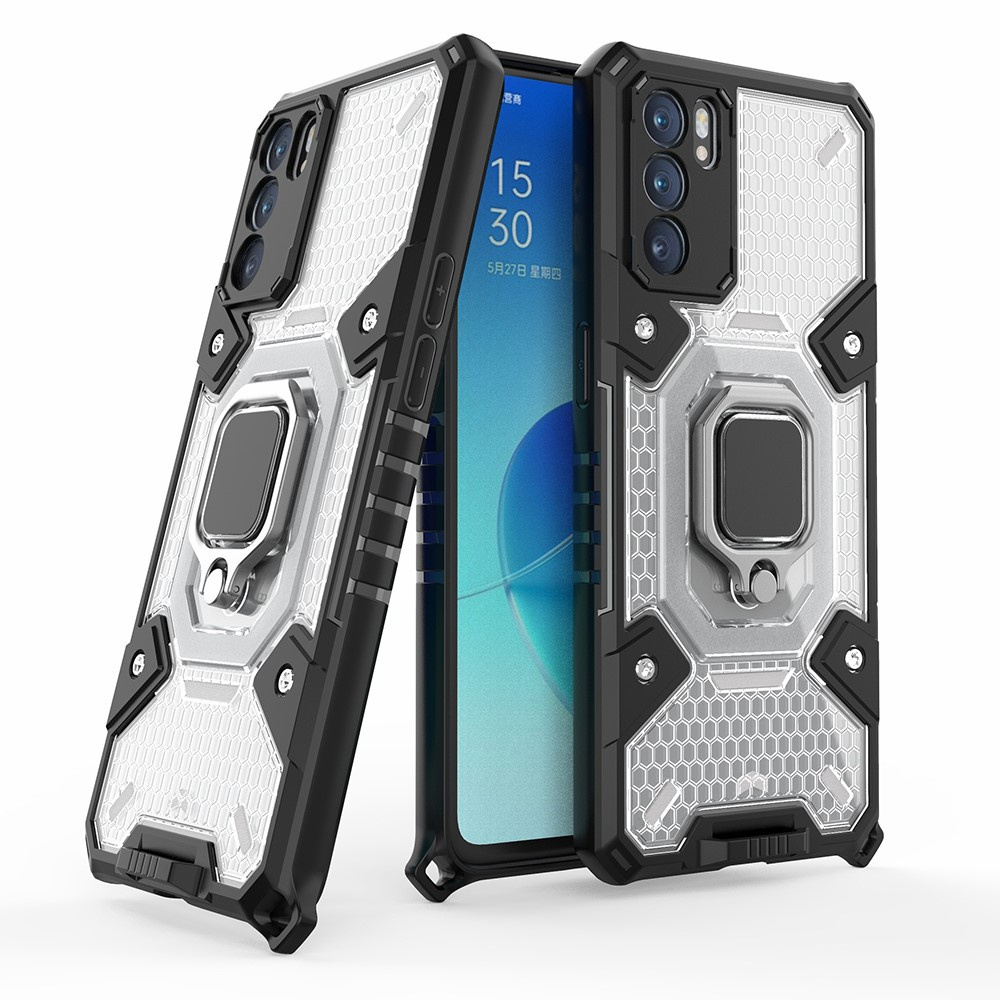 Erbord Kickstand Honeycomb Hülle Für Oppo Reno6 5g, Weiß