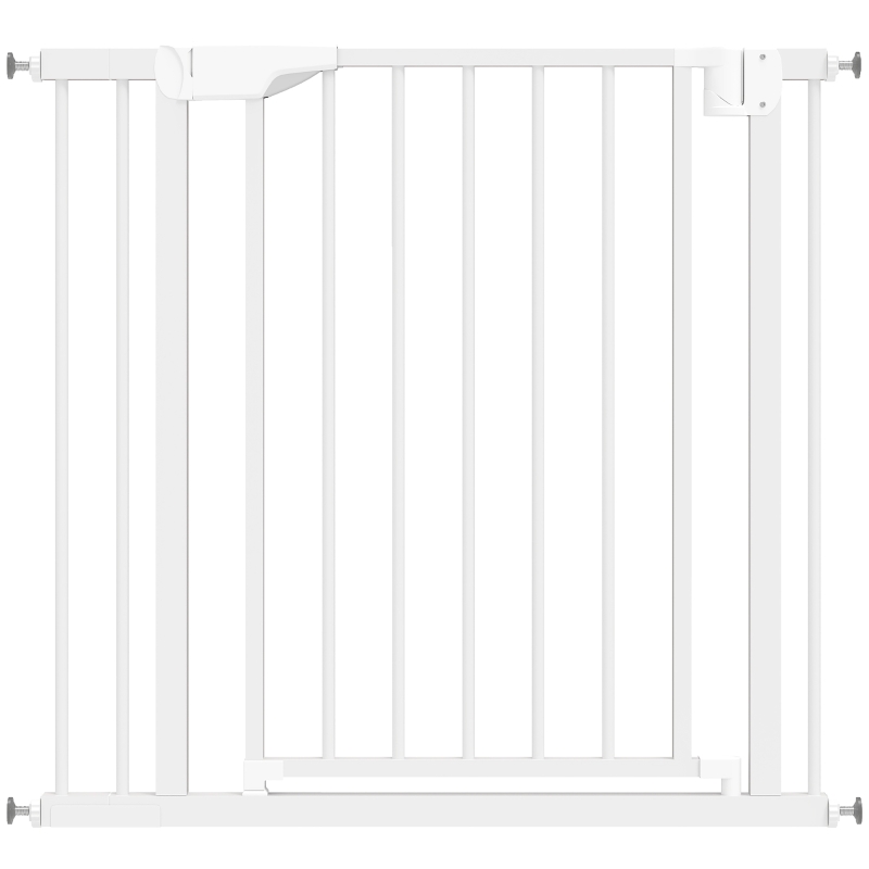 Treppenschutzgitter Ohne Bohren, Mit Automatischer Schließung, Für Kinder & Küche, 76-89 X 76 Cm, Weiß