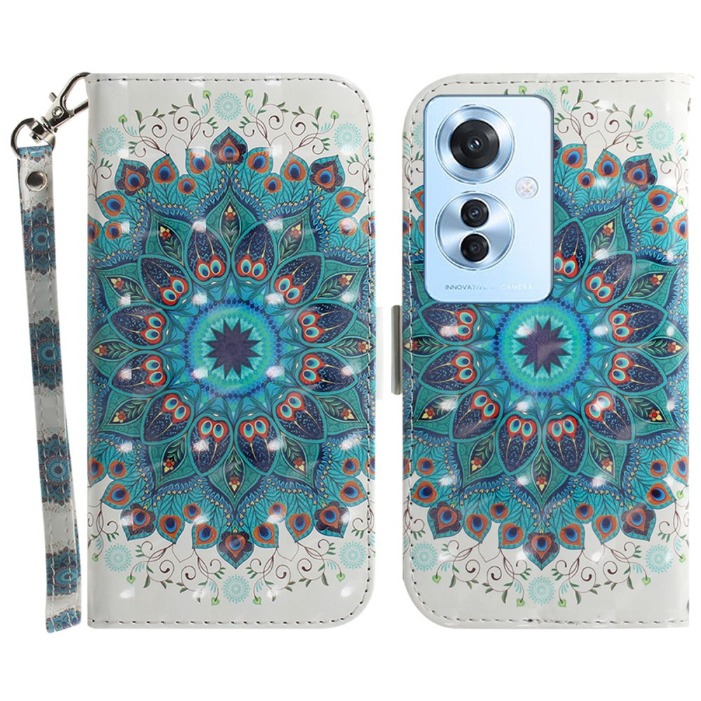 Klapphülle Für Oppo Reno 11f 5g, Brieftaschenmotiv, Mandala-blume