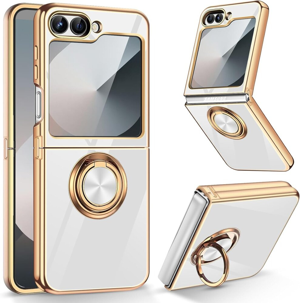 Schutzhülle Für Samsung Galaxy Z Flip7 Fe / Z Flip6, Electro Ring, Weiß