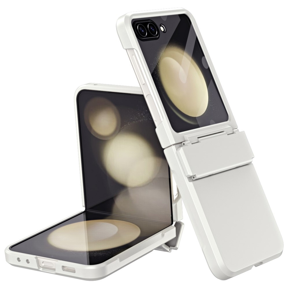 Schutzhülle Für Samsung Galaxy Z Flip7 Fe / Z Flip6, Pc-hülle, Mit Glas, Weiß