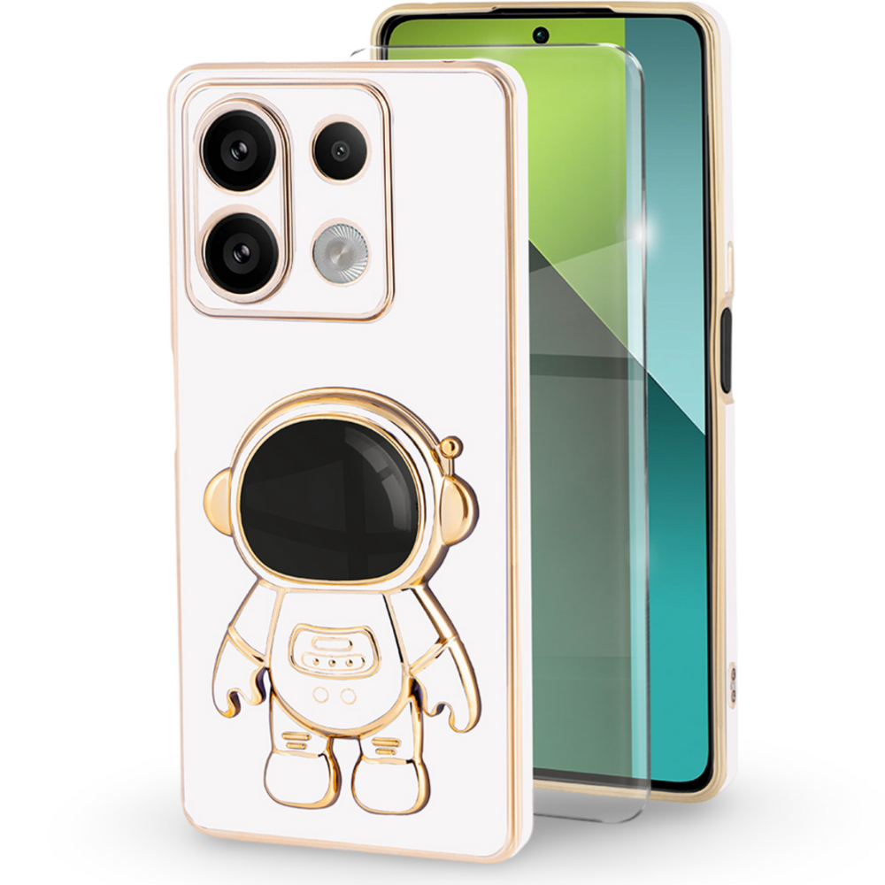 Schutzhülle Für Xiaomi Redmi Note 13 Pro 5g, Astronautenmotiv, Weiß + 9h-schutzglas