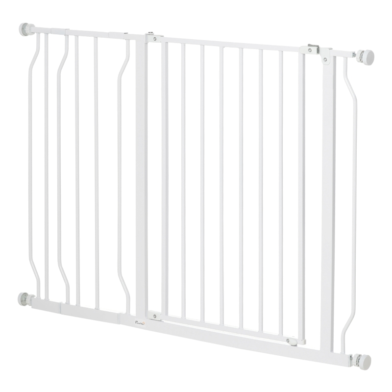 Hunde-absperrgitter, Klemmmontage, Verstellbare Länge, Stahl/abs, 75–115 X 76 Cm, Weiß