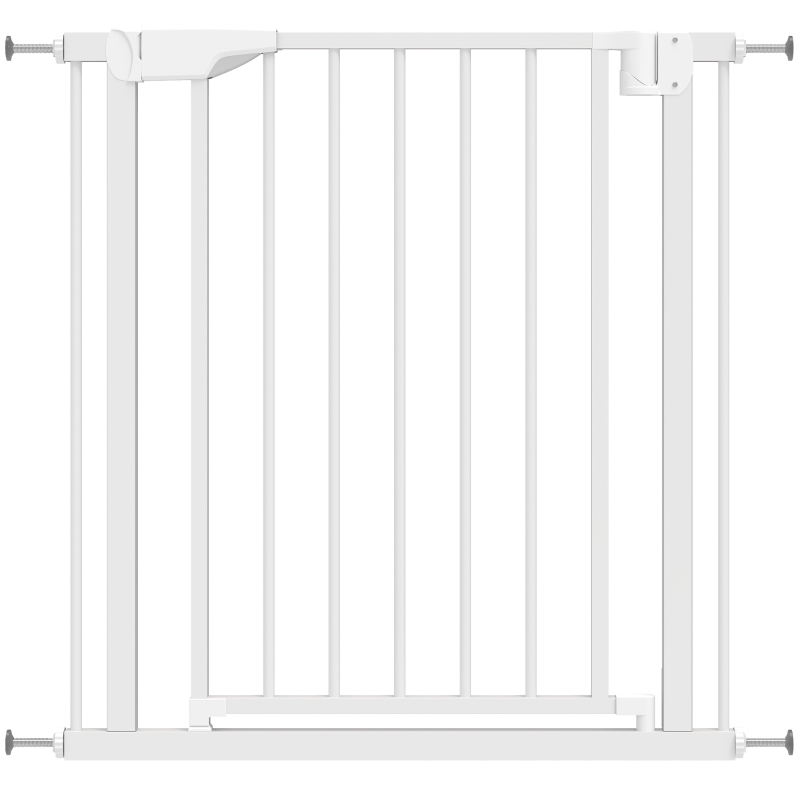 Treppenschutzgitter Ohne Bohren, Absperrgitter Mit Automatischer Schließung, 76-82 X 76 Cm, Weiß