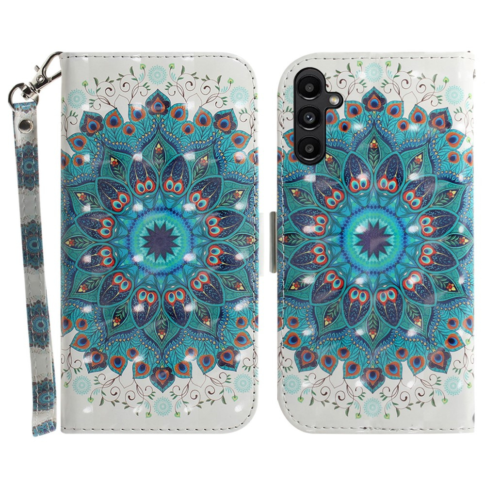 Klapphülle Für Samsung Galaxy A25 5g, Mandala-wallet-design, Weiß + 9h-glas