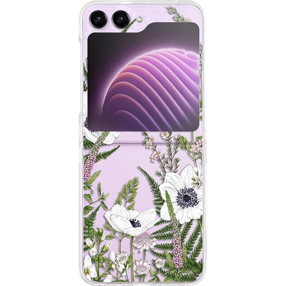 Hartschalenetui Für Samsung Galaxy Z Flip 5 5g, Weiße Blumen