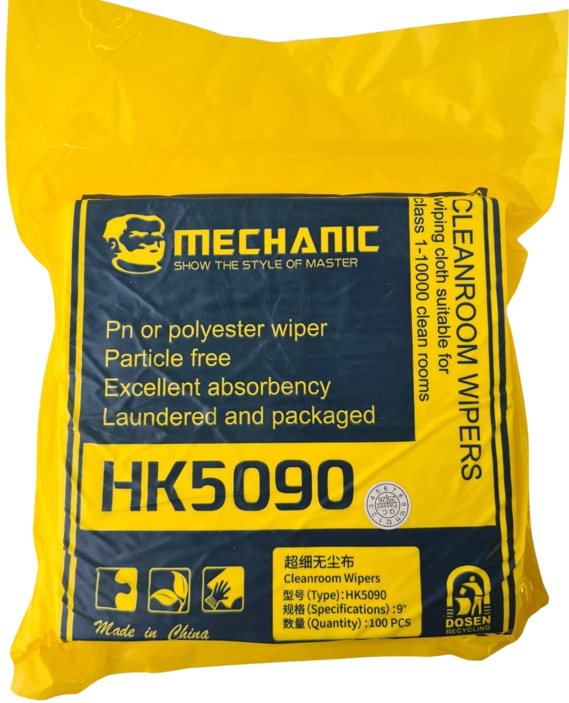 Staubfreie Antistatische Reinigungstücher Mechanic Hk5090 20x20 100 Stück.