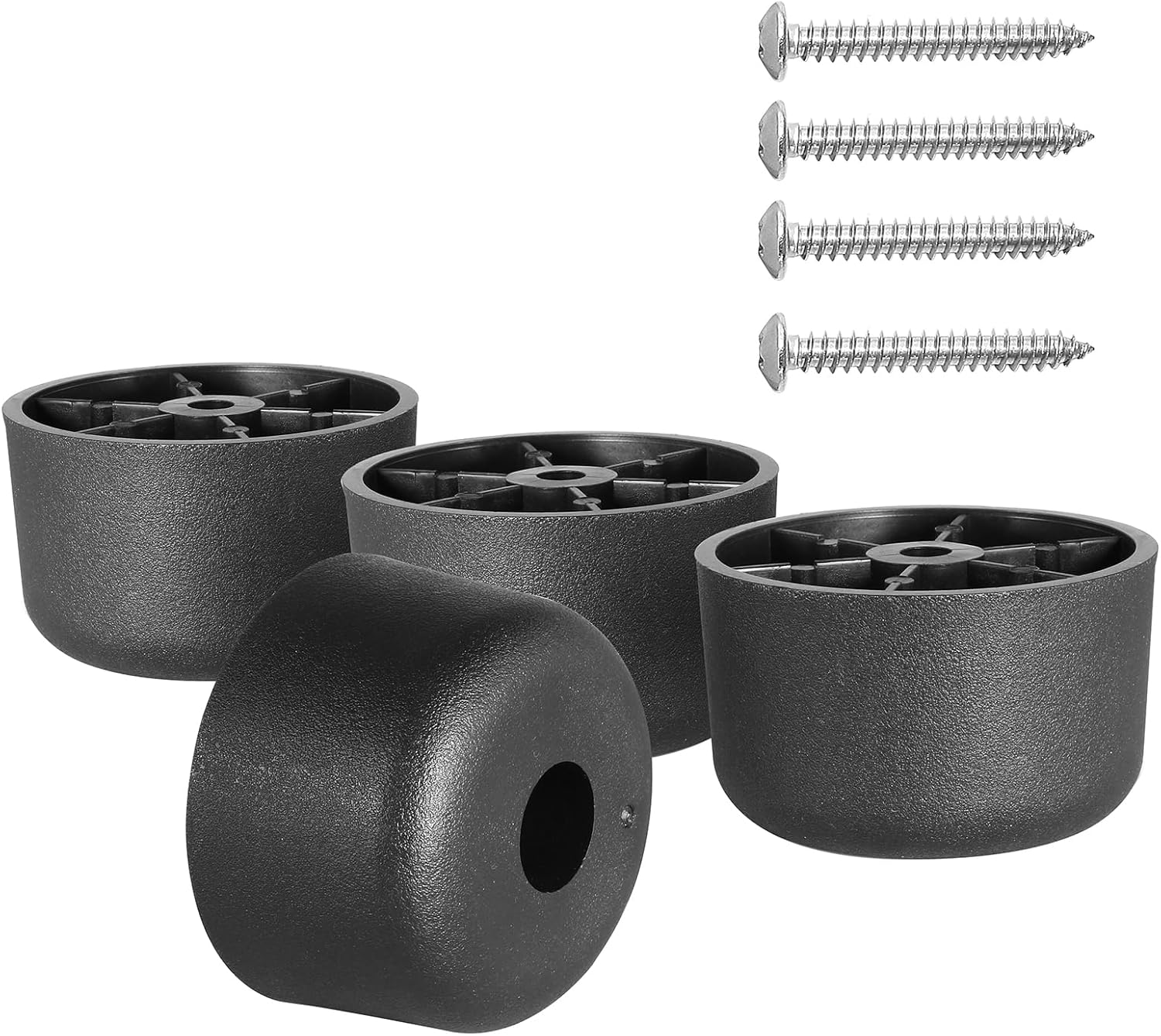 Schwarze Kunststoff-möbelfüße, 4er-packung – Runde, Konische Sofabeine Zum Einschrauben, Ersatzbeine Für Couch, Tisch Und Sofa