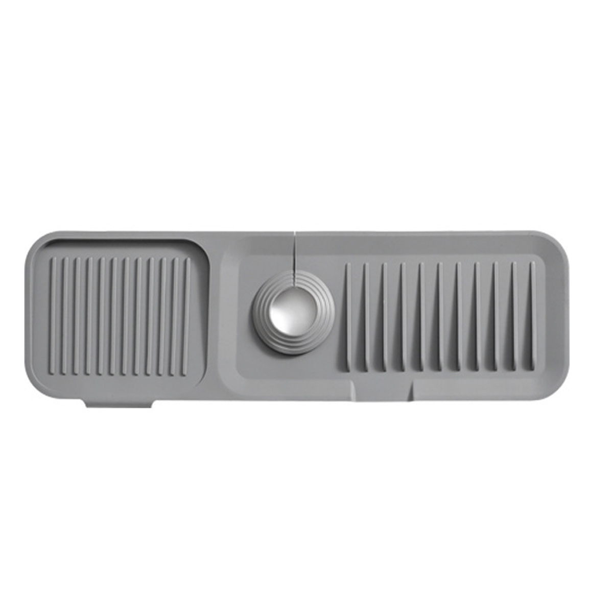Silikon-wasserhahnmatte – 45 X 14 Cm, Spritzwassergeschützte Spülbeckenmatte – Saugfähige Spülbeckenmatte Für Küche Und Bad – Grau